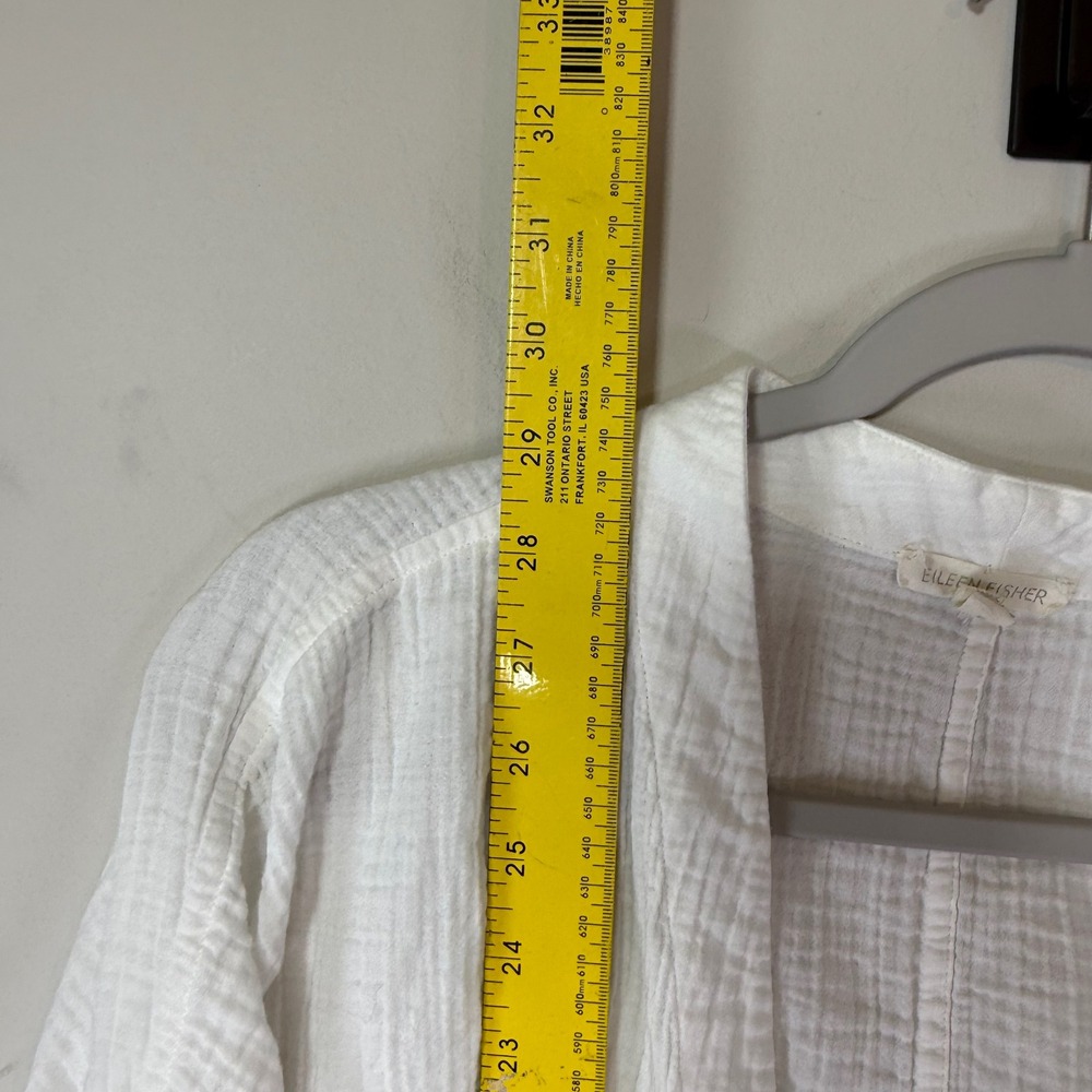 Good Eileen Fisher Kimono Cardigan Women XL White Organic Cotton Gauze - Picture 8 of 10